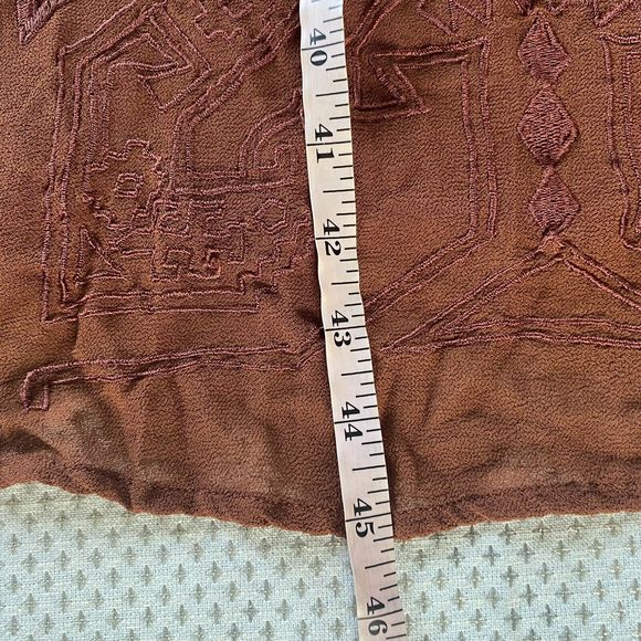 Cleobella Maxi Dress Brown Rust Embroidered Cold Shoulder Tribal Boho XS - Picture 13 of 13